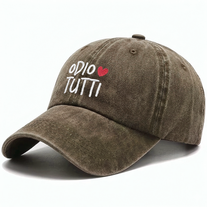 Cappellino ricamato - Odio tutti ❤️
