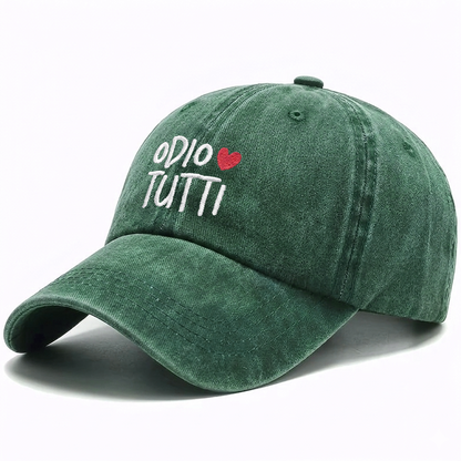Cappellino ricamato - Odio tutti ❤️