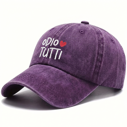 Cappellino ricamato - Odio tutti ❤️