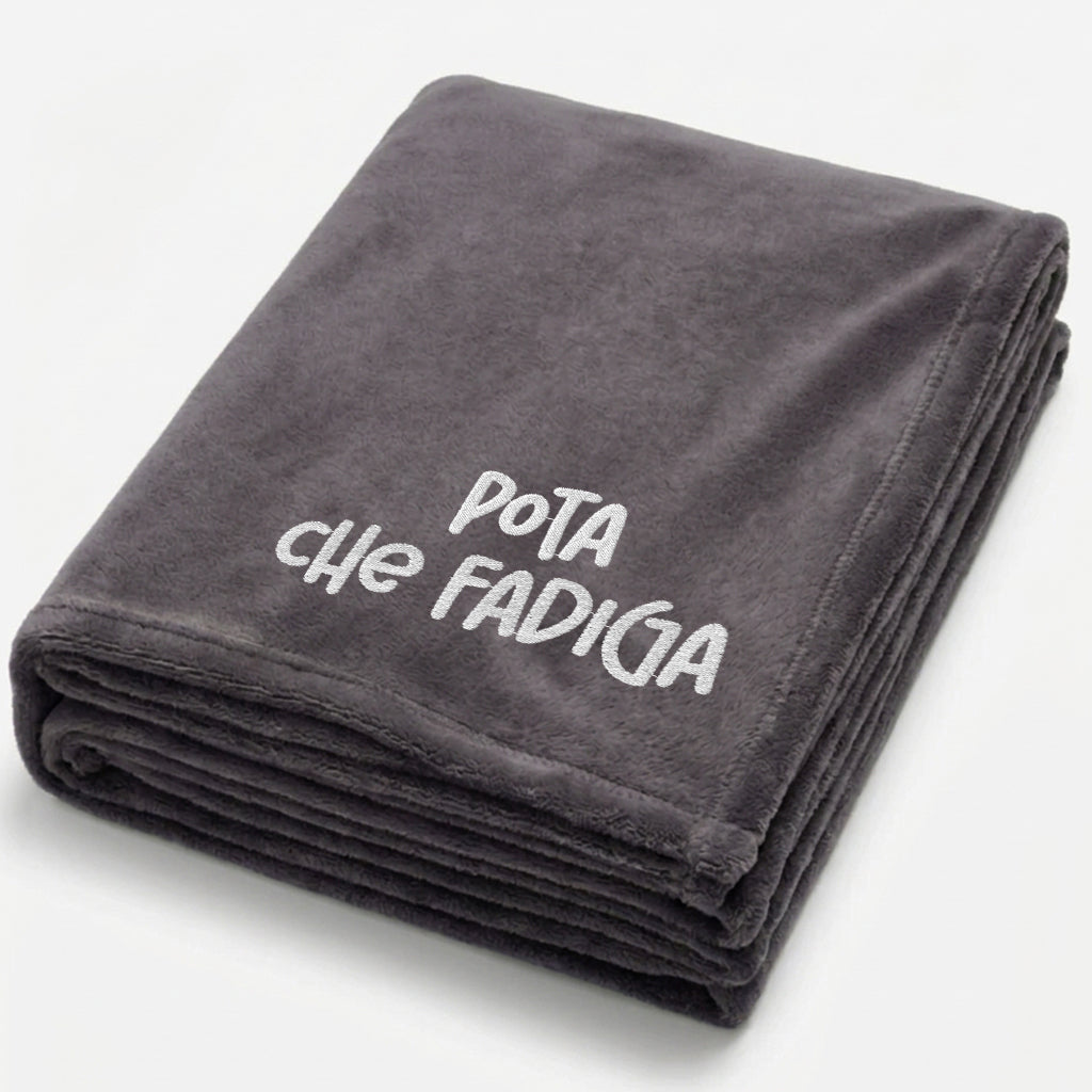 Coperta ricamata - pota che fadiga