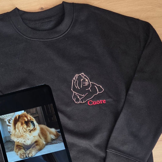 Felpa con Ricamo Personalizzato da Foto – Stile Monolinea